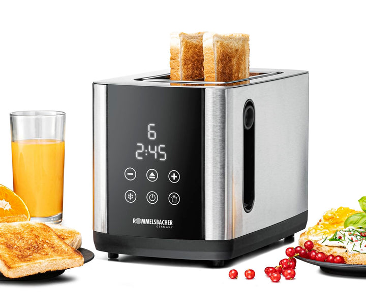 ROMMELSBACHER TOASTER TO 850, 2 breite Schlitze für Brote bis XL Toast, automatische Brotscheibenzen