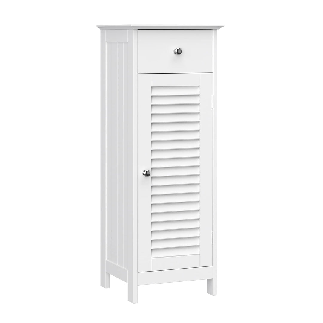 VASAGLE Badezimmerschrank, Badschrank schmal, Aufbewahrungsschrank, kleiner Schrank, mit Schublade,