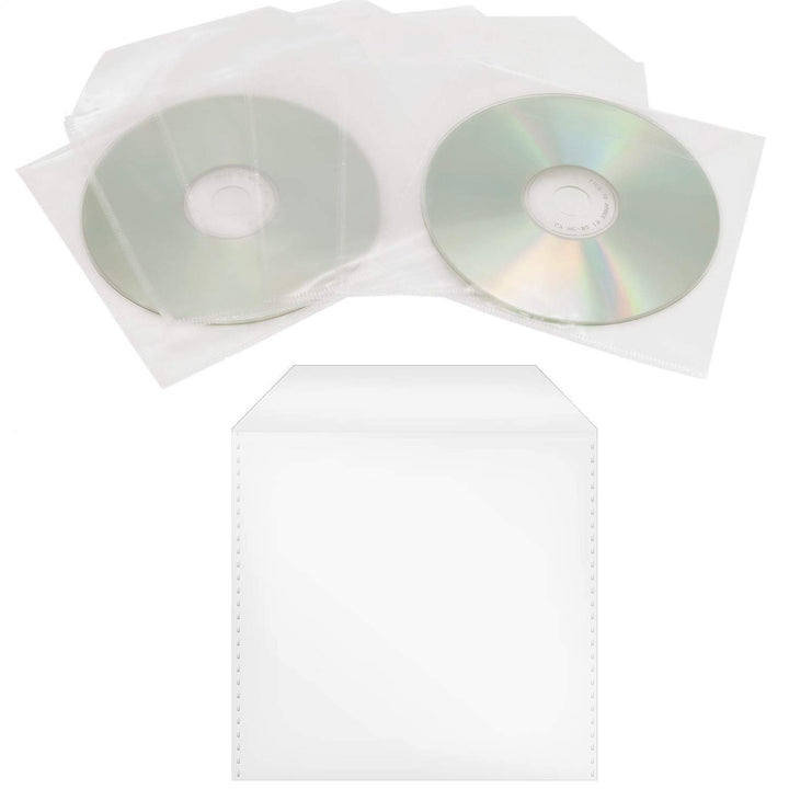 500 Stück CD/DVD/Bluray Schutzhüllen, PP, Transparent Hüllen, Sleeves mit Lasche, Leerhülle, Für Auf