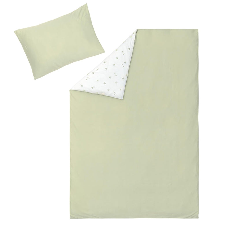 LÄSSIG Kinder Bettwäsche Set aus Single Jersey mit TENCEL™ Lyocell 2-teilig/Bedding Set Leave milky/