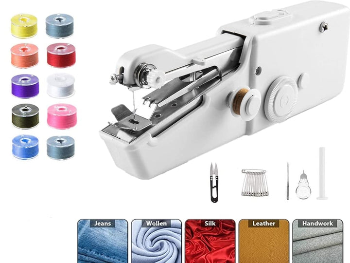 Handnähmaschine Set für Anfänger - Leichtes & Einfaches Nähgerät für Stoff, Leder, Kleidung & Heimte
