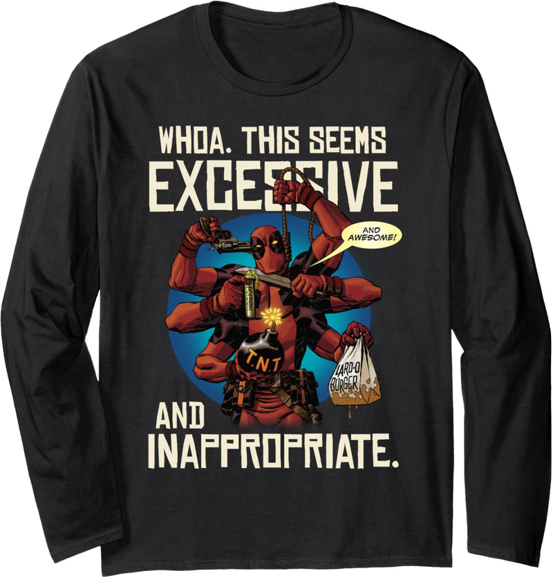 Marvel Deadpool Whoa This Seems Excessive And Inappropriate Langarmshirt