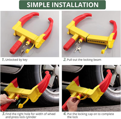 EYPINS Radkralle Universal Wegfahrsperre Reifenkralle, Parkkralle Radschloss Diebstahlsicherung vers