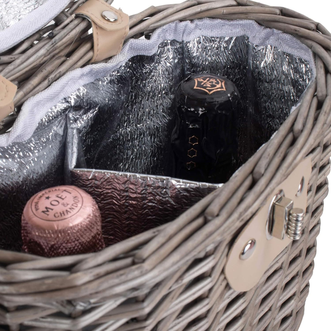 Red Hamper 2 Flasche Willow isolierte Flaschentasche