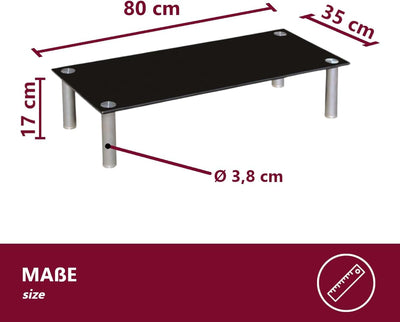 Euro Tische TV-Board TV-Rack Glas in 3 verschiedenen Grössen & Farben - perfekt geeignet als Fernseh