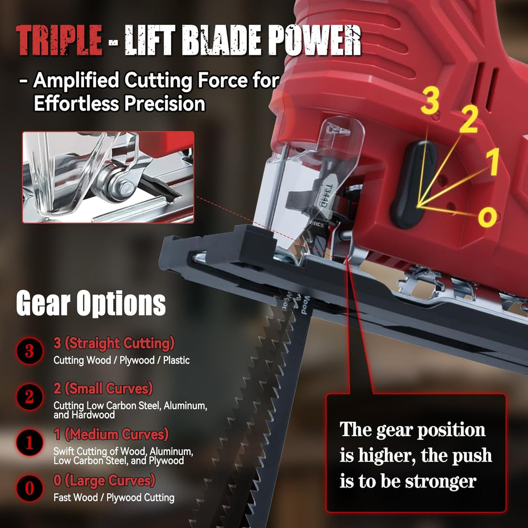 Akku-Stichsäge kompatibel mit Milwaukee 18-V-Akku, bürstenloses Stichsäge-Trennwerkzeug 400 W, 2700