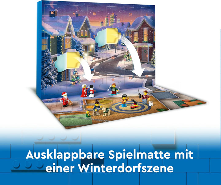 LEGO City Adventskalender 2024, Adventsgeschenk für Kinder ab 5 Jahren, 24 Überraschungen, Minifigur