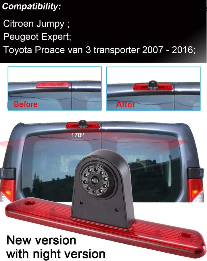 【4.3'' Rückspiegel Monitor + Rückfahrkamera Transporter】im 3. Bremsleuchte HD Rückfahrkamera für Cit