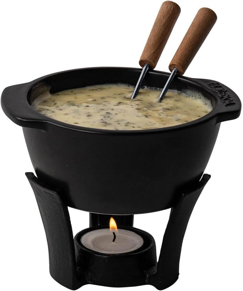 Boska Fondue-Set Party Mini/Für Käsefondue und Sosse / 300 ml/Spülmaschinenfester Fonduetopf