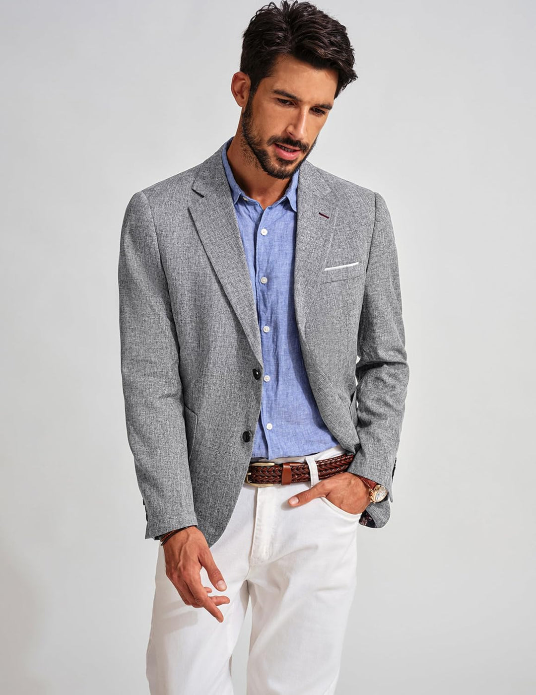 PJ PAUL JONES Herren Sakko Sportlich Regular Fit Business Anzugjacke Modern Freizeit Blazer mit 2 Kn