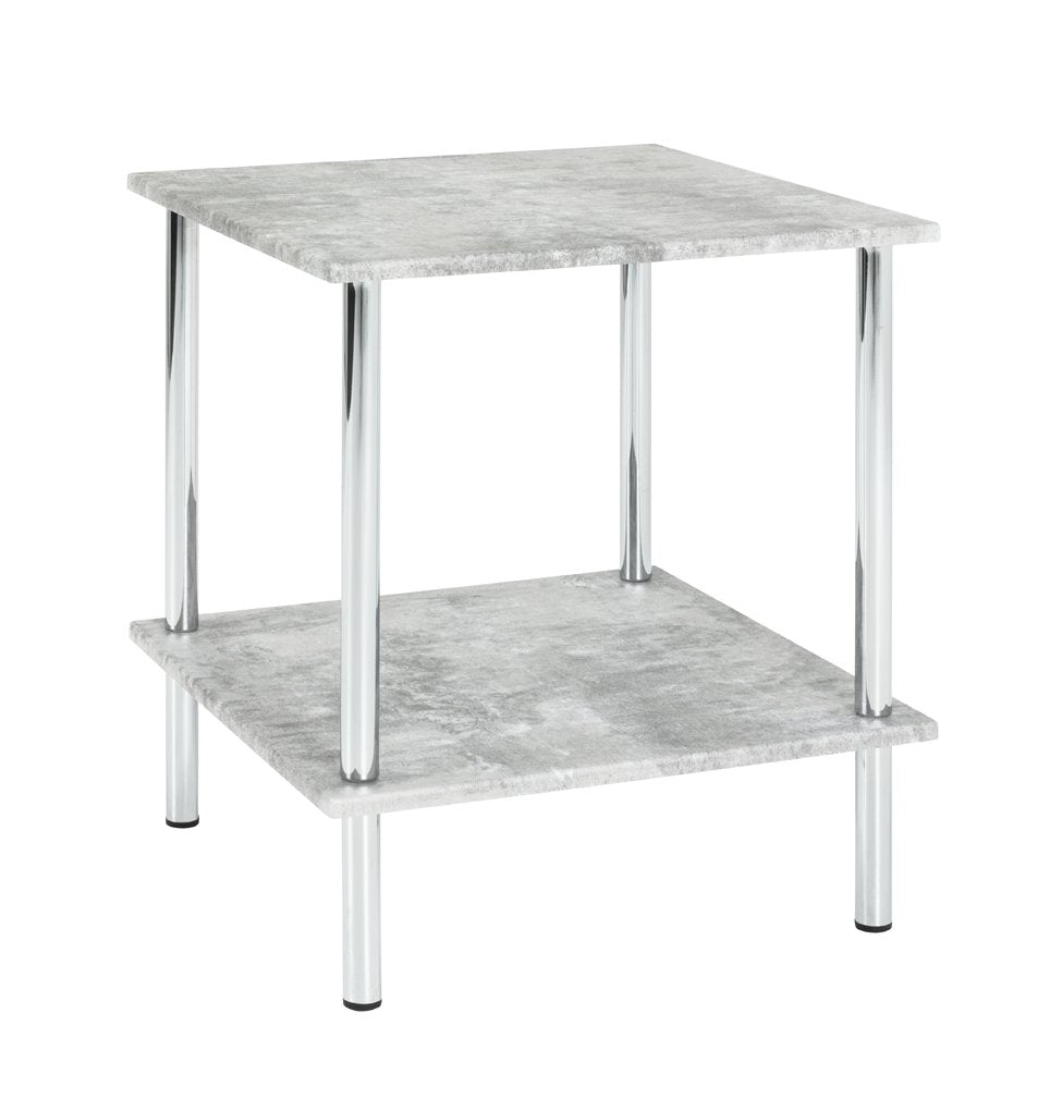 Haku-Möbel 15666 Beistelltisch, Chrom-betonoptik, 39 x 39 x 45 cm 39 x 39 x 45 cm Chrom-betonoptik,