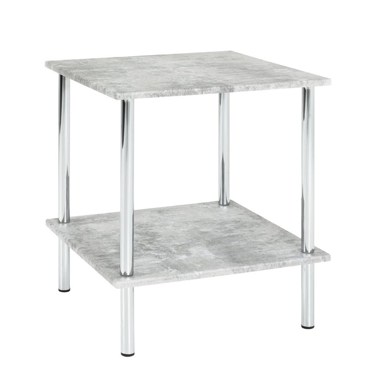 Haku-Möbel 15666 Beistelltisch, Chrom-betonoptik, 39 x 39 x 45 cm 39 x 39 x 45 cm Chrom-betonoptik,