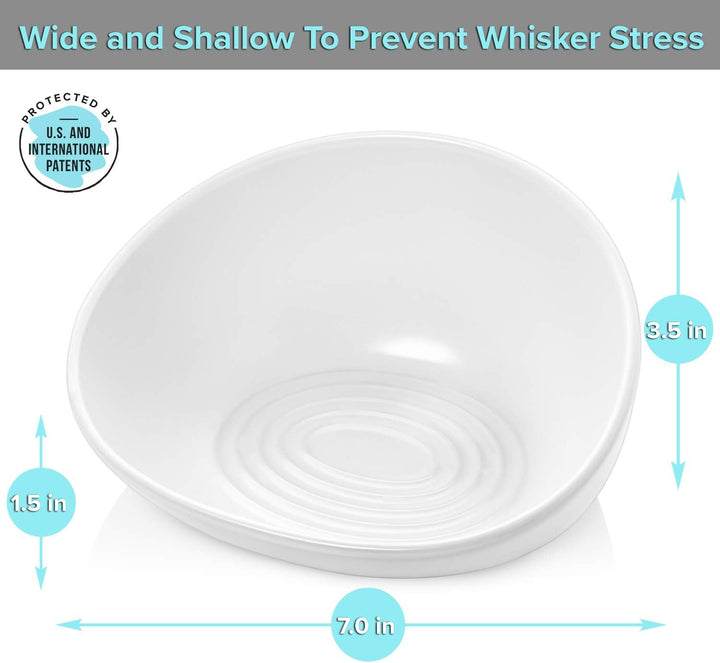 CatGuru Ceramic Cat Food Bowl High-Low Weiss, High-Low Weiss