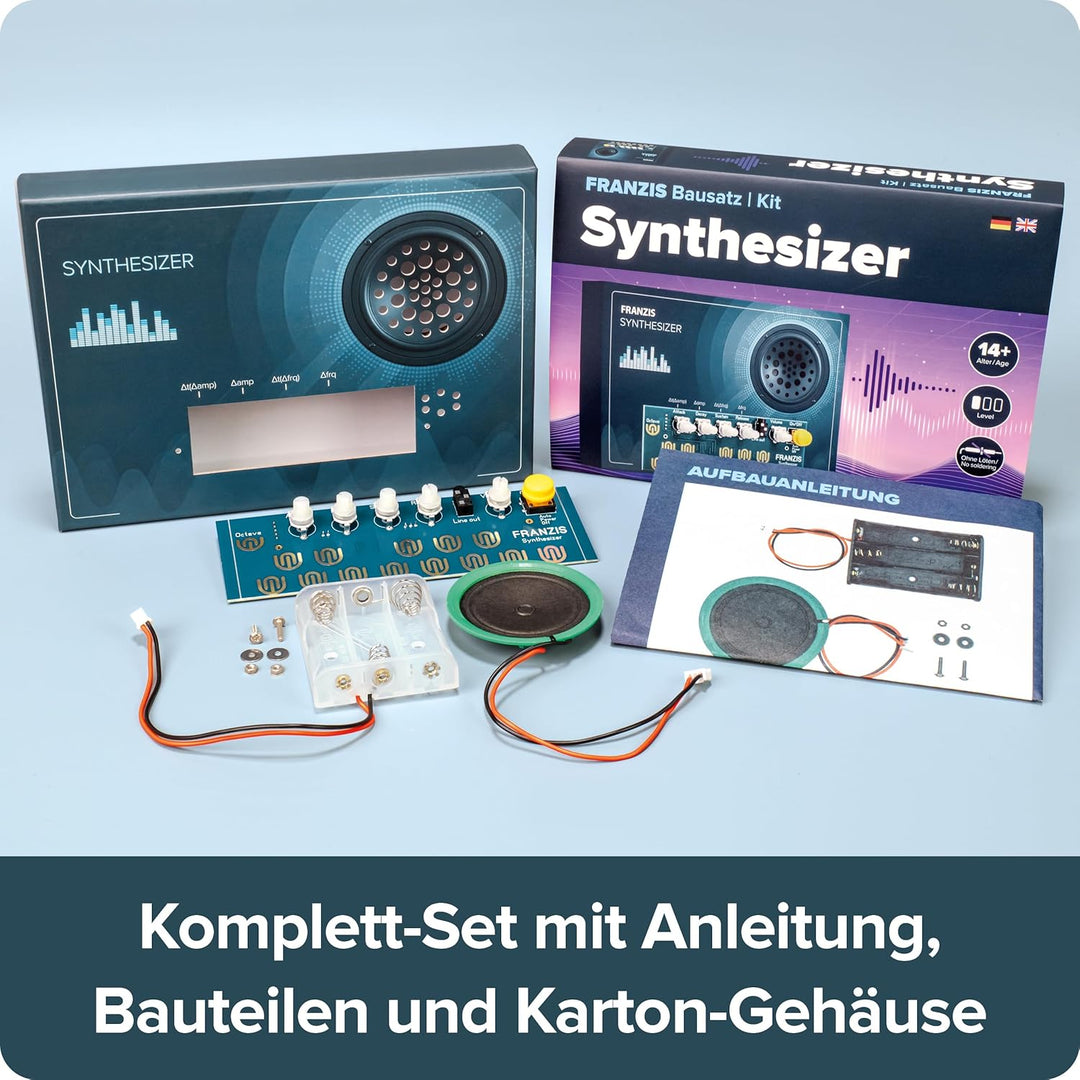 FRANZIS 67196 - Synthesizer selber Bauen - DIY Bausatz ohne Löten und technisches Vorwissen! Mit Pla
