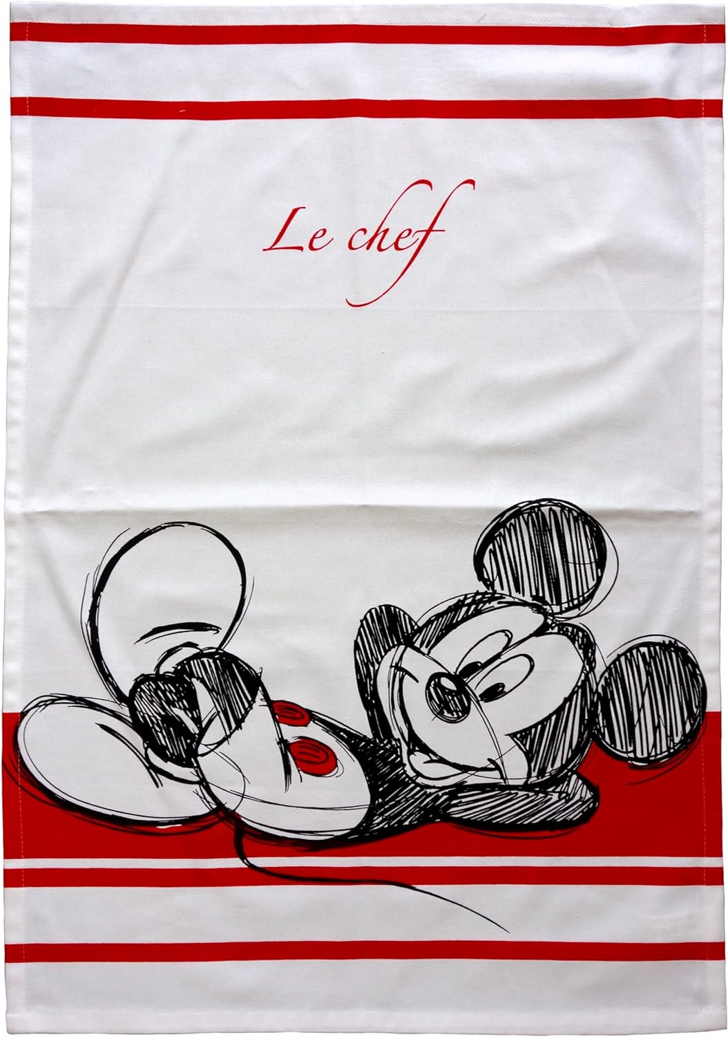 Tex idea Mickey Geschirrtuch Disney Micky Maus ca. 50 x 70 cm 100% Baumwolle, Weiss Rot Schwarz
