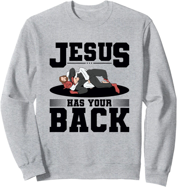 Jesus hat Ihren Rücken Design für Gott Glauben Athleten Sweatshirt
