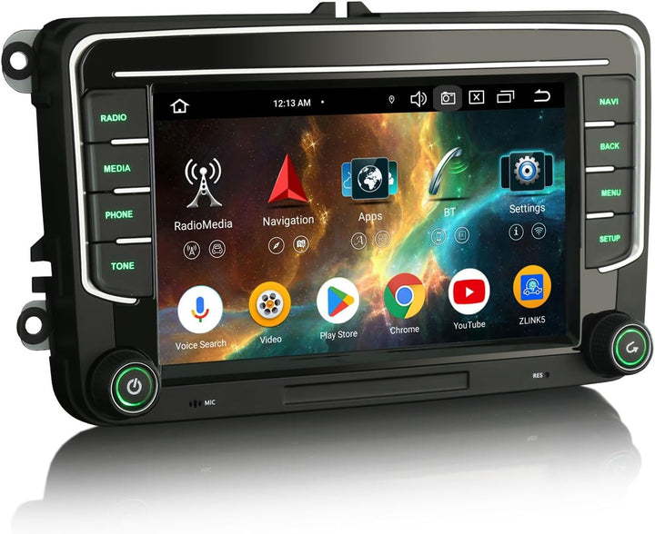 Erisin Acht Kern 4GB+64GB Android 14 Autoradio Bluetooth Für VW Caddy Amarok Crafter T6 Polo Skoda Y