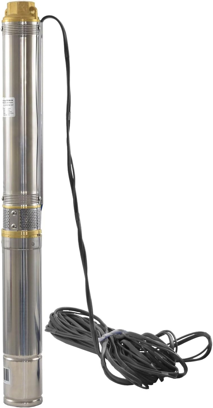 Agora-Tec® 3 Zoll Brunnenpumpe Tiefbrunnenpumpe PREMIUM 250W mit 20m Kabel, Qmax: 5500l/h, Hmax : 23