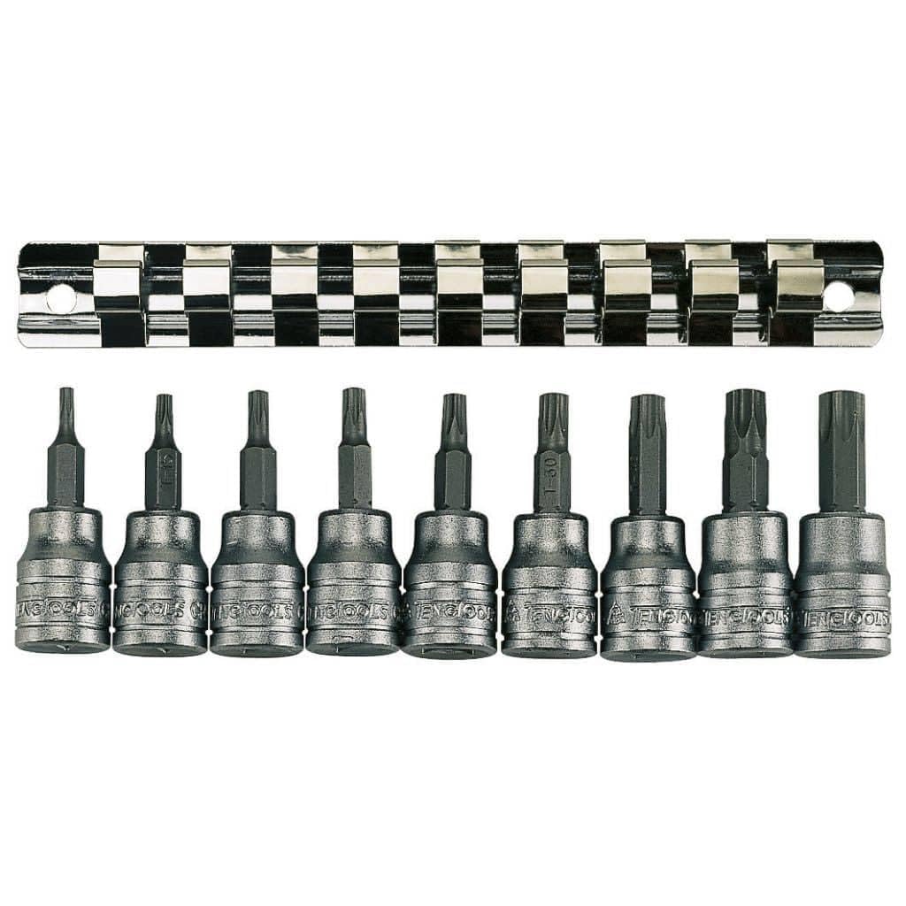 Teng M3813TX Stecknuss Clip Schiene Torx Set Drive (9-teilig), 1