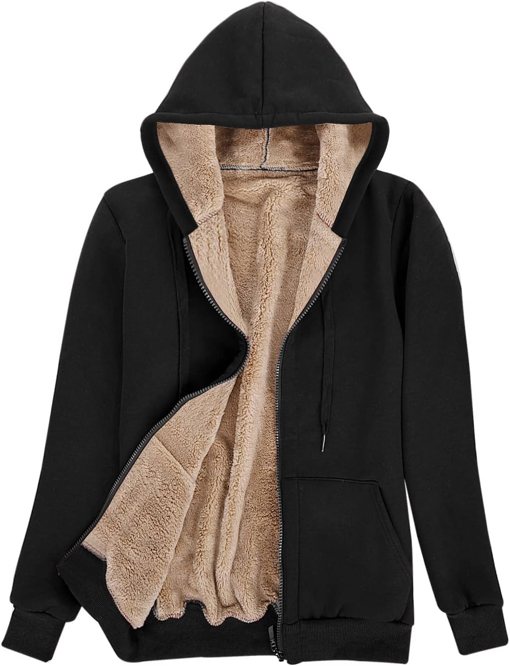 Niwicee Damen Kapuzenpullover mit Reissverschluss Winter Plus Fleecepullover Langarm Kapuzenjacke Sw