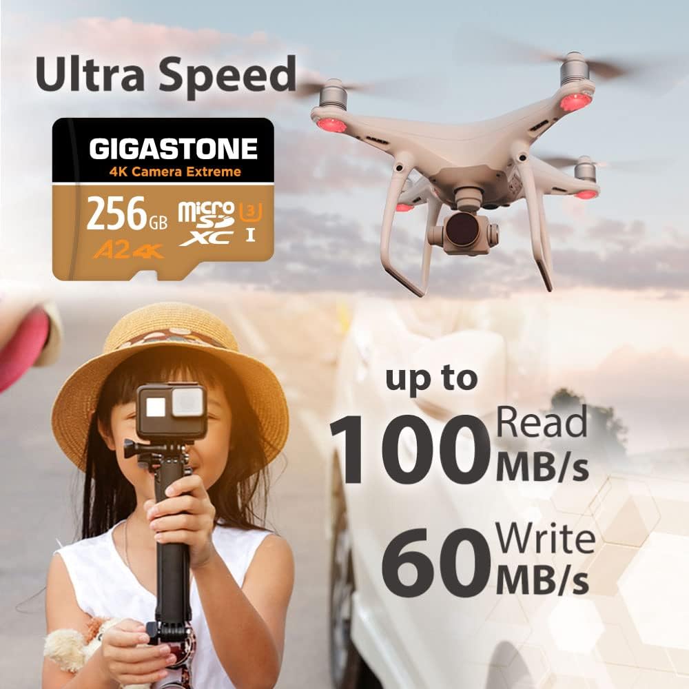 [5 Jahre kostenlose Datenwiederherstellung] Gigastone 4K Kamera Extreme 256GB MicroSDXC Speicherkart