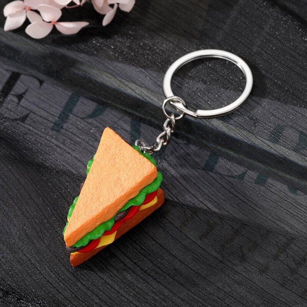 8 Pcs Food Keychain Mini Simulation Sandwich Schlüsselbund Food Anhänger Kreativer Köstlicher Lebens