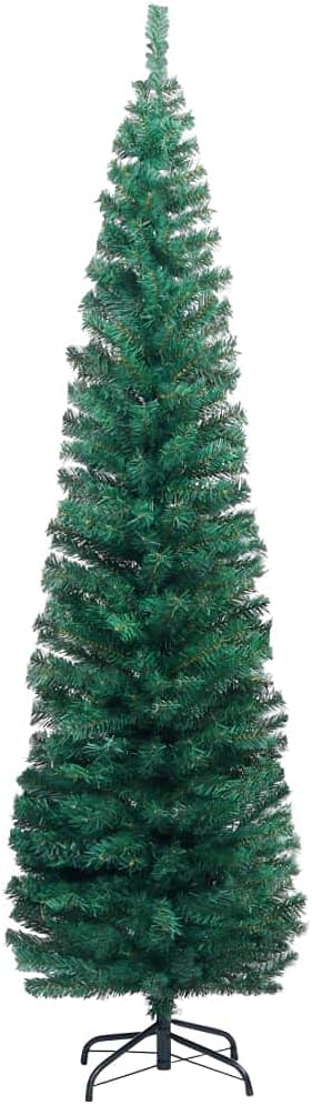 vidaXL Schlanker Künstlicher Weihnachtsbaum mit Ständer Christbaum Tannenbaum Dekobaum Kunstbaum Wei