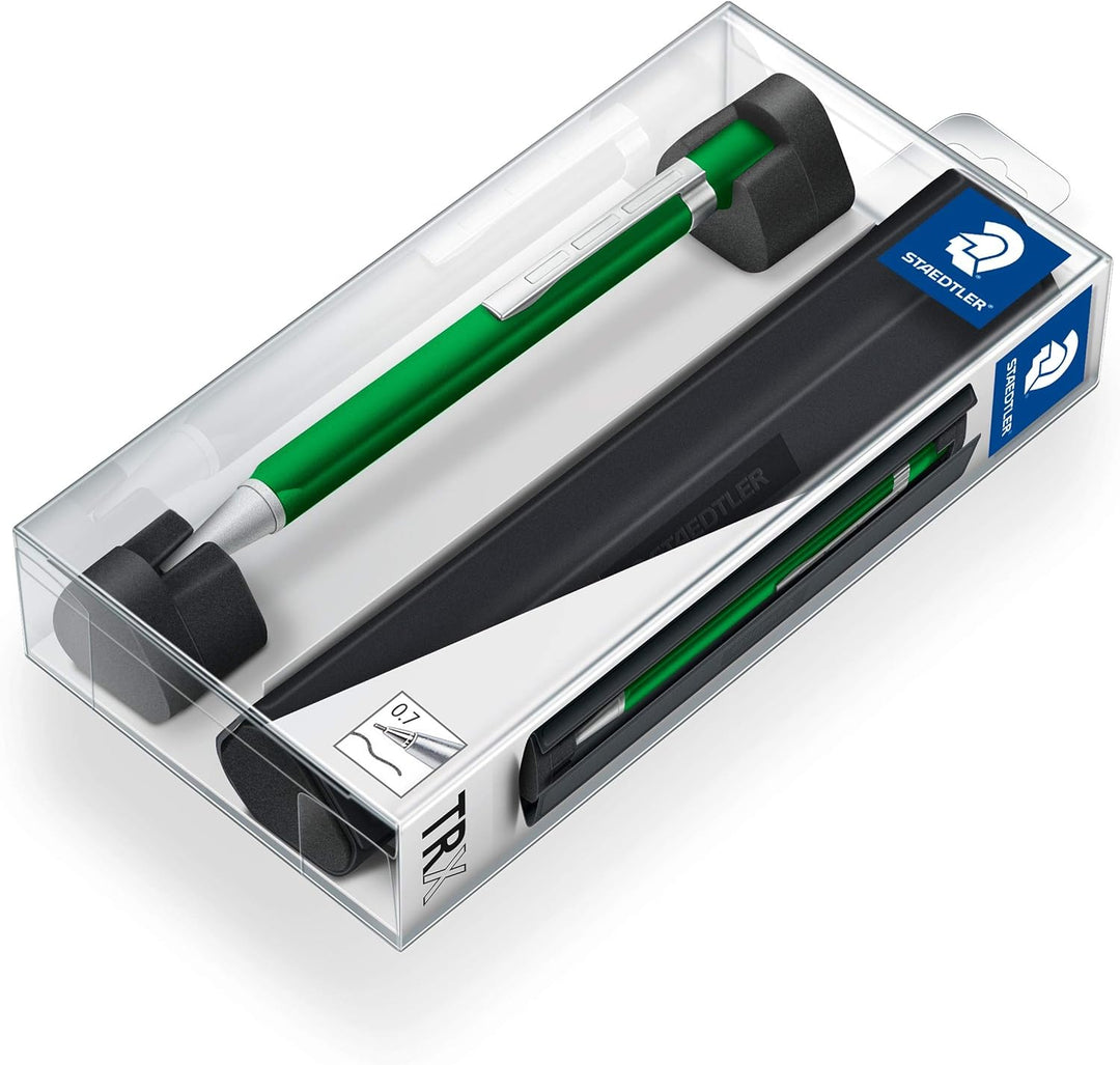 STAEDTLER TRX 766TRX5 07ST Drehbleistift (ergonomische Dreikantform, matte samtweiche Aluminium-Ober