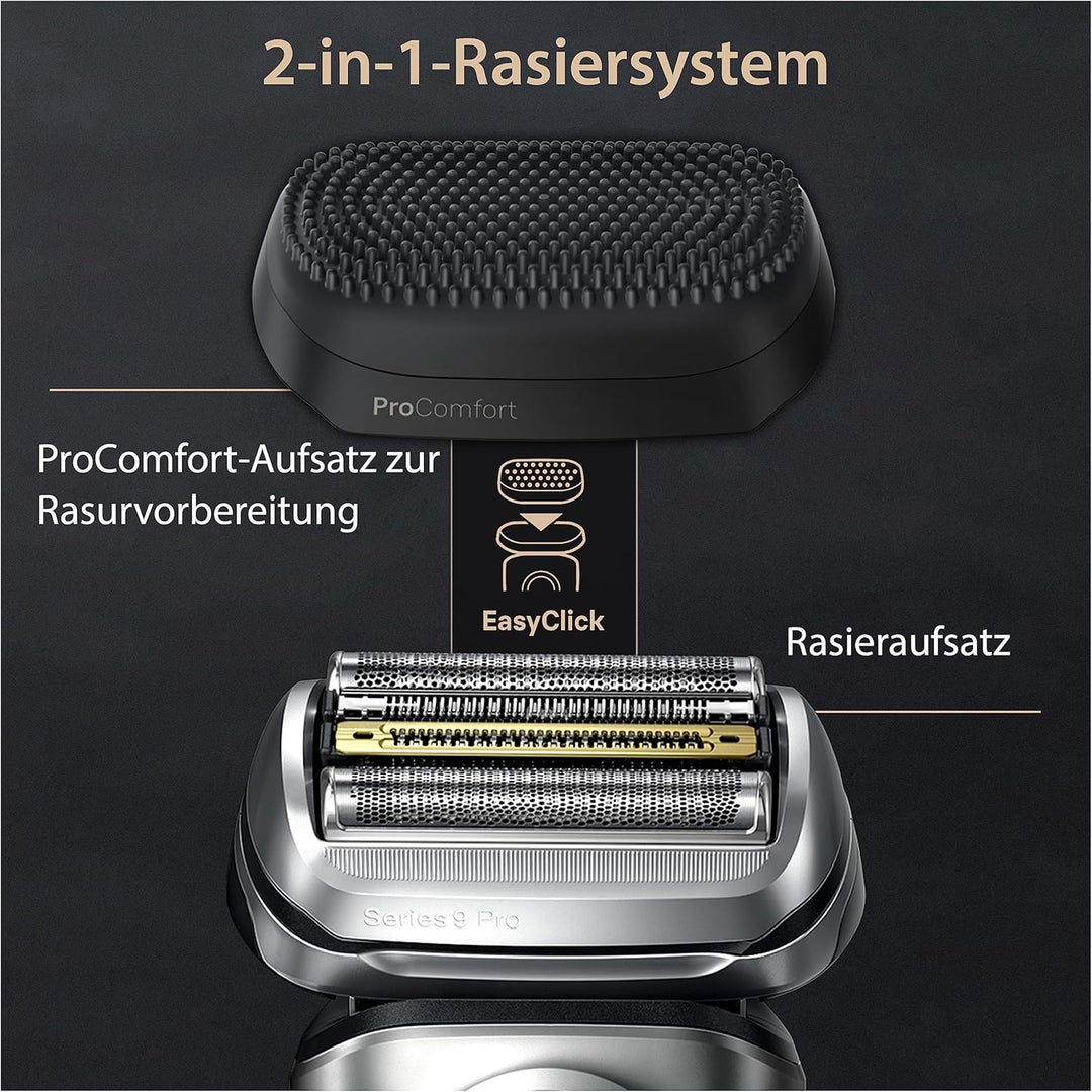 Braun Series 9 Pro+ Rasierer Herren, Elektrorasierer mit 5 Pro Rasierelementen, ProComfort Aufsatz,