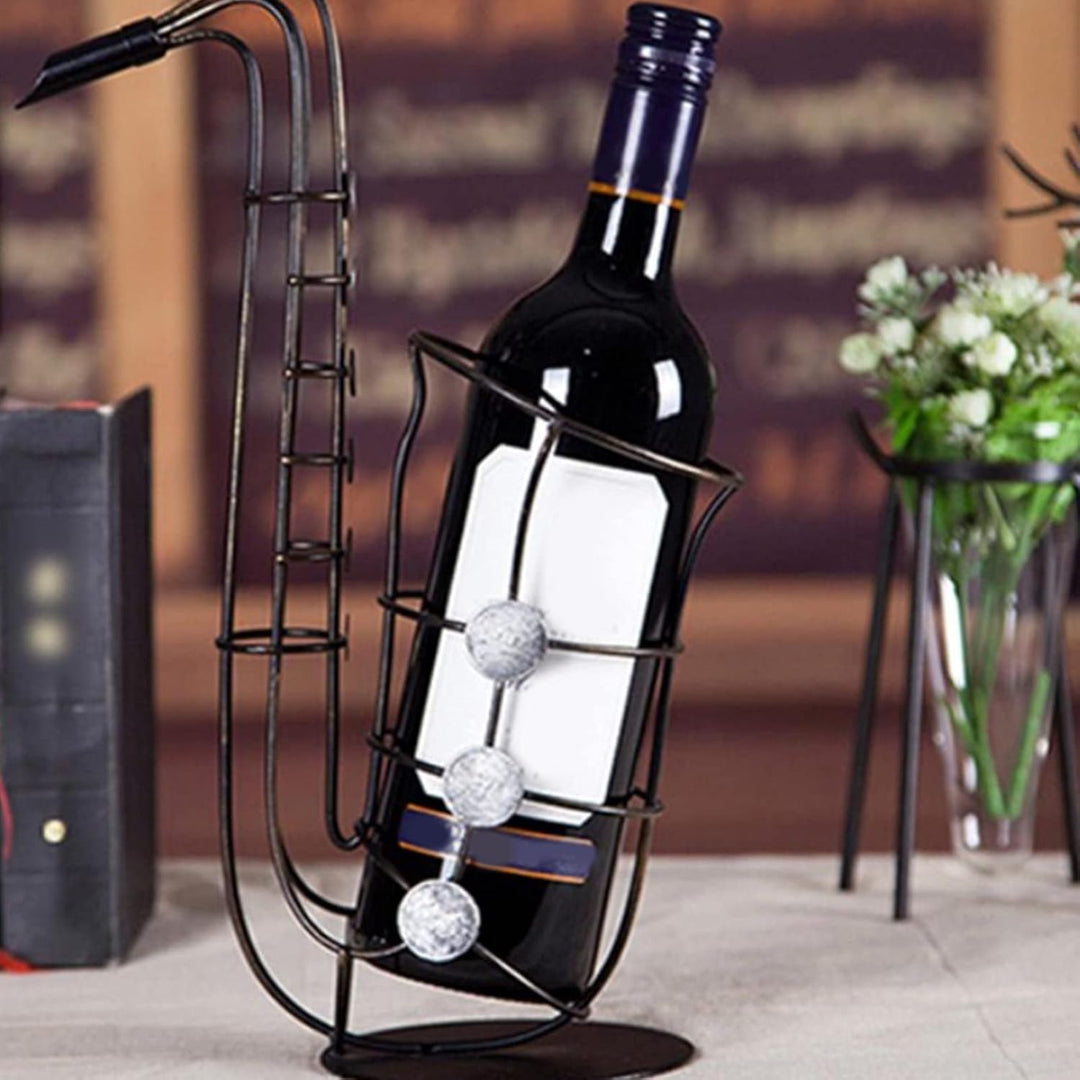 Saxophon Weinflaschenhalter, Flaschenhalter in Form eines Saxophons, Dekorativer Flaschenständer für