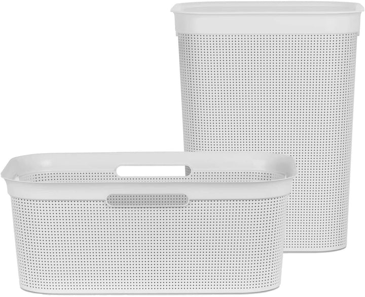 Rotho Brisen Wäscheset 2tlg. 50l, 41l, Kunststoff (PP) BPA-frei, weiss, 50l, 41l, Weiss