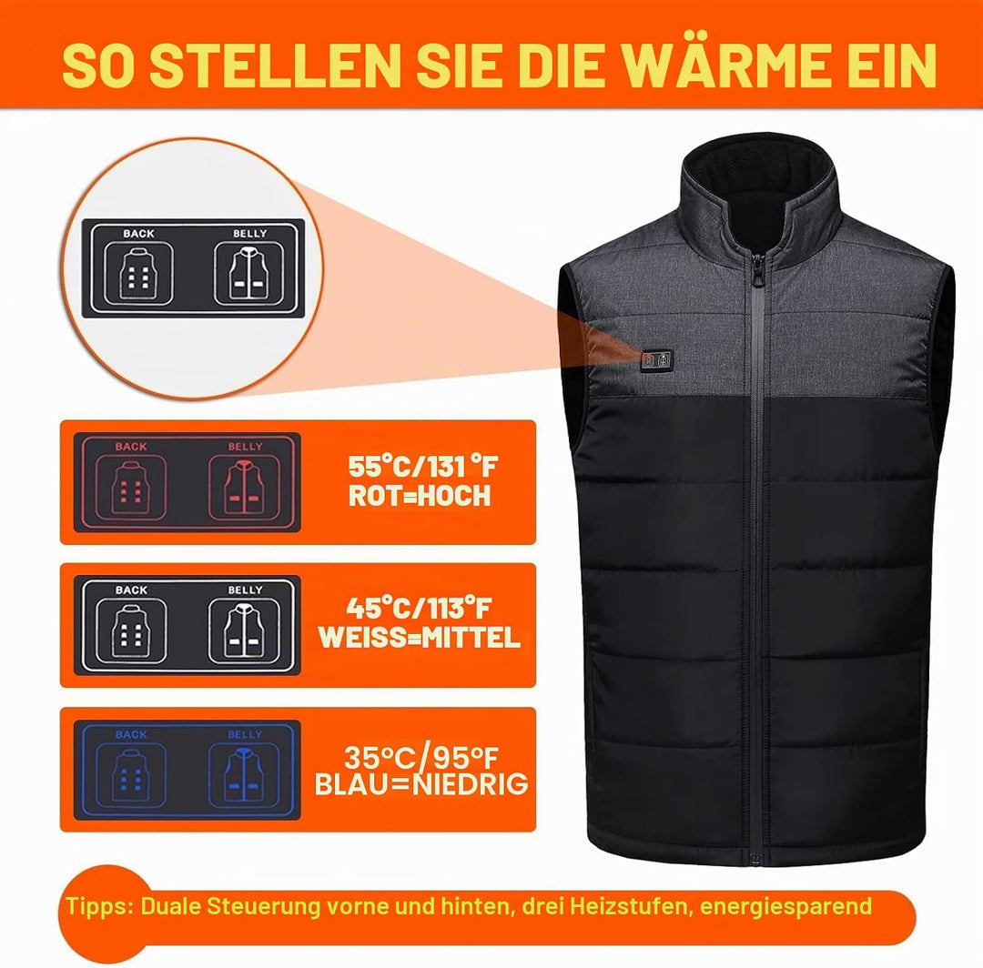 joyvio Beheizbare Weste für Männer und Frauen, leichte Heizjacken zum Skifahren, Eisfischen, Jagen X