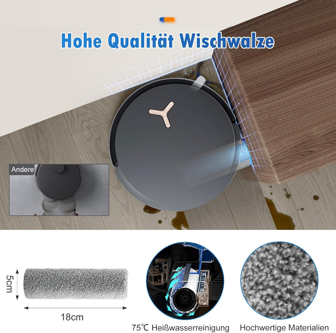 18 Stück Zubehör Set für Ecovacs Deebot X8 Pro Omni / X8 Omni Saugroboter, Ersatzteile mit 1 Hauptbü