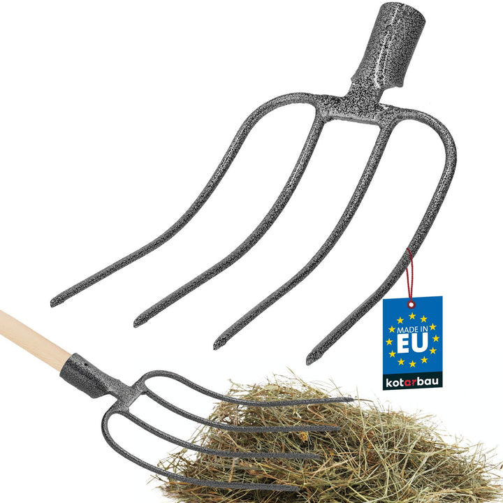 KOTARBAU® Forke 4 Zinken Heugabel Mistgabel Mistforke Gartengabel Gartenforke Dunggabel Spatengabel