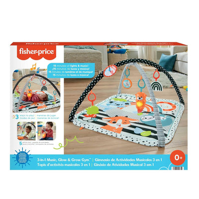 Fisher-Price HBP41 - Tierfreunde Kontrast-Spieldecke für Babys zum Spielen in der Bauchlage und für