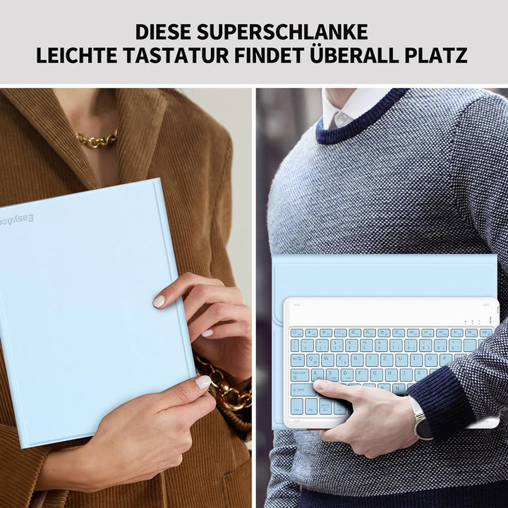 EasyAcc Tastatur Hülle Kompatibel mit iPad 10 Generation 10,9 Zoll 2022 mit Schutzfolie, [QWERTZ Deu