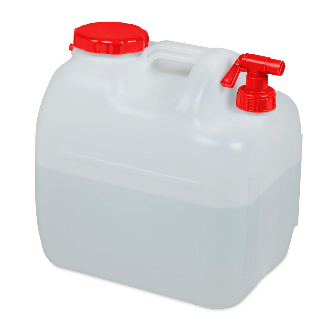 Relaxdays Wasserkanister mit Hahn, Schraubdeckel, Trinkwasserkanister Camping, 23 l, BPA-frei, Kunst