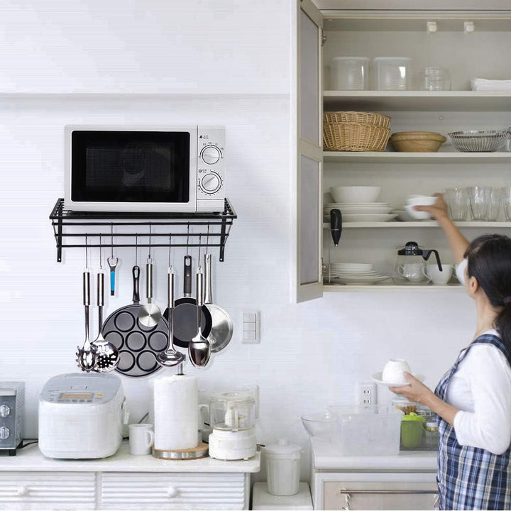 Ejoyous Küchenregal Hängend Küchenablage Pfannenhalter Wand Organizer von Kochutensilien Gewürzregal