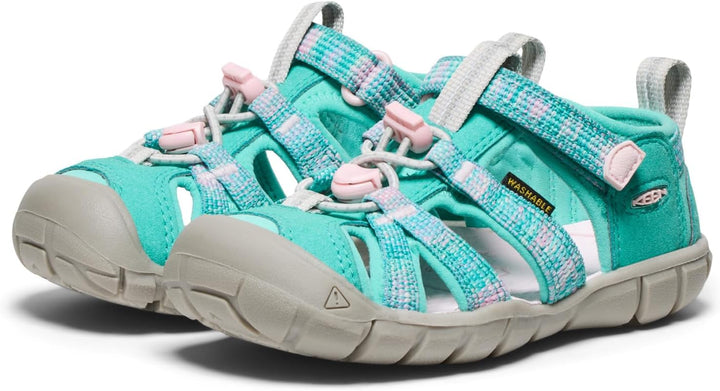 KEEN Unisex-Kinder Seacamp 2 Sandalen 32 EU Bright Aqua Giggle Pink, 32 EU Bright Aqua Giggle Pink