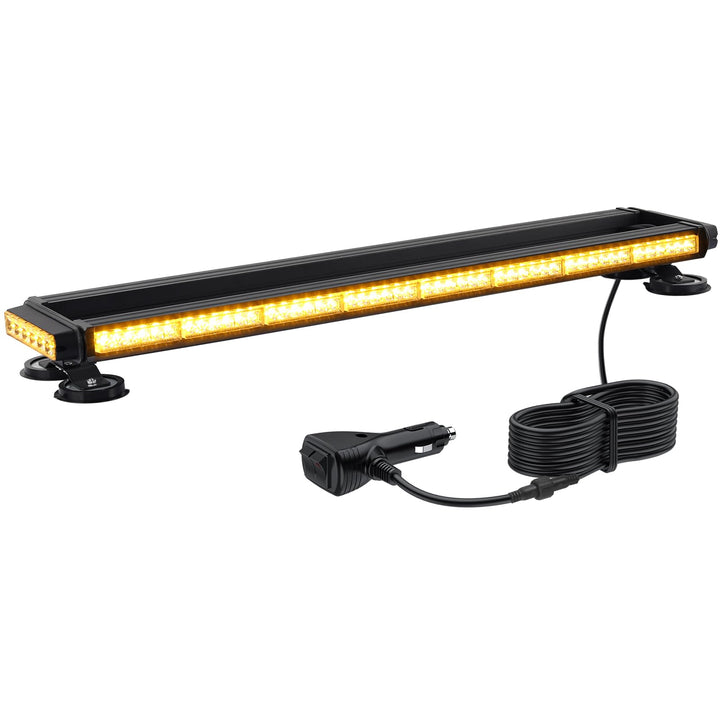 Justech 108 LED Auto Warnbalken Notblitzleuchte Magnetische Warnlicht Doppelschalter 12/24V 27 Blink