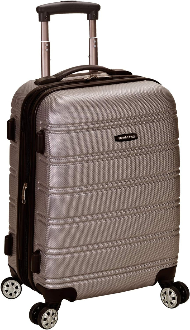 Rockland Melbourne Hardside Erweiterbares Spinner-Rad Gepäck, Silber, Carry-On 20-Inch, Melbourne Ha