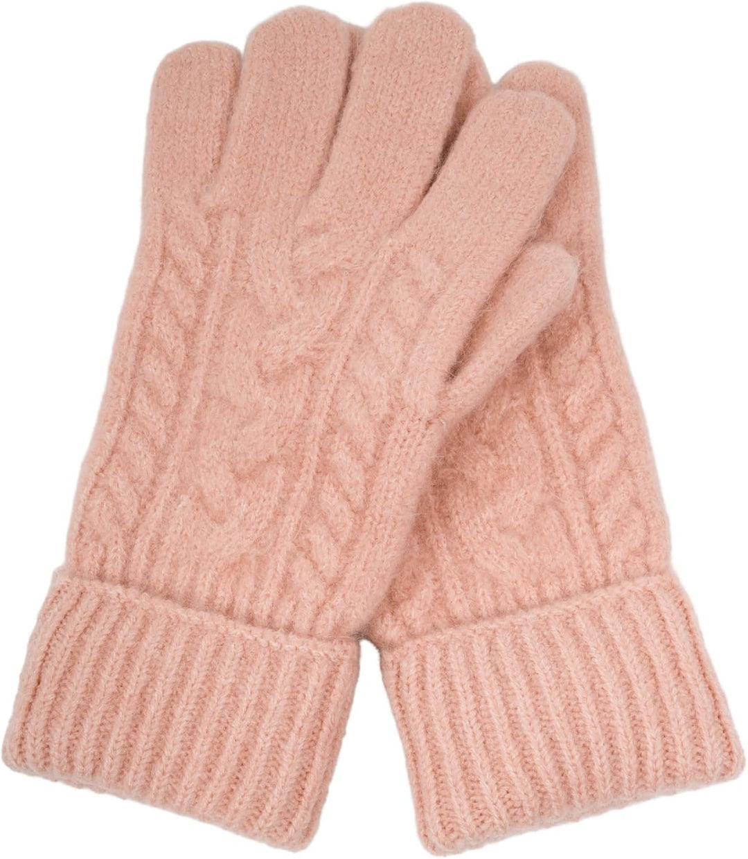 styleBREAKER Damen Strickhandschuhe mit Zopfstrickmuster, warme Winter Fingerhandschuhe, vielseitige