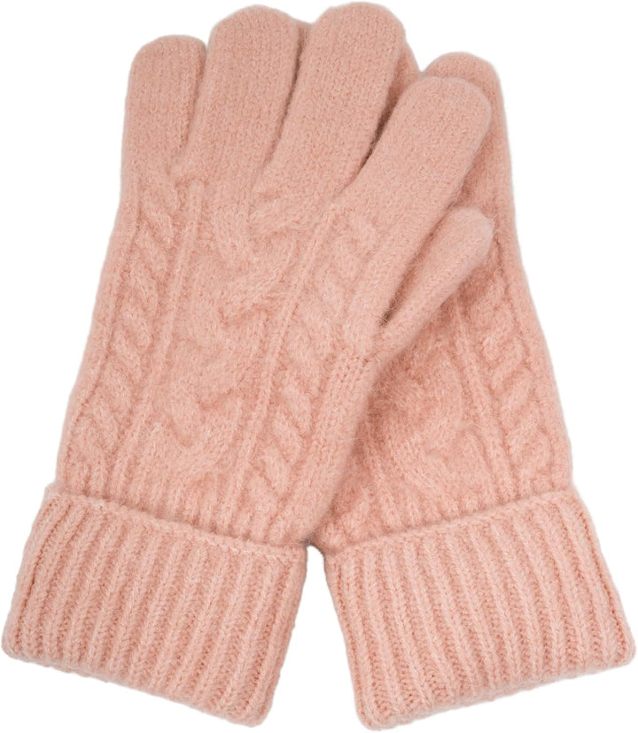 styleBREAKER Damen Strickhandschuhe mit Zopfstrickmuster, warme Winter Fingerhandschuhe, vielseitige