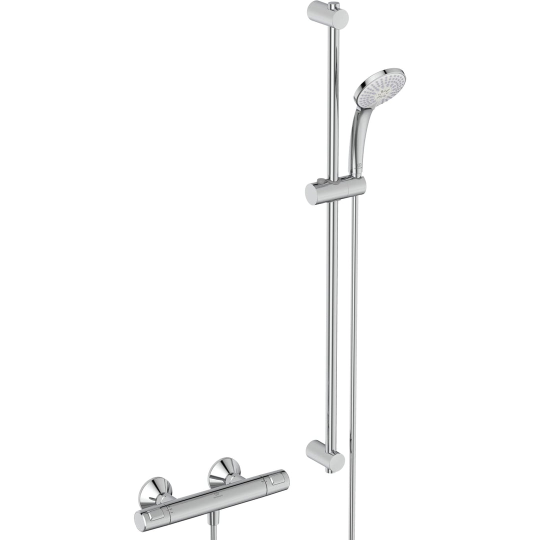 Ideal Standard A7204AA Ceratherm T25 Brausekombination Aufputz Chrom 900mm ohne Kopfbrause, Chrom 90