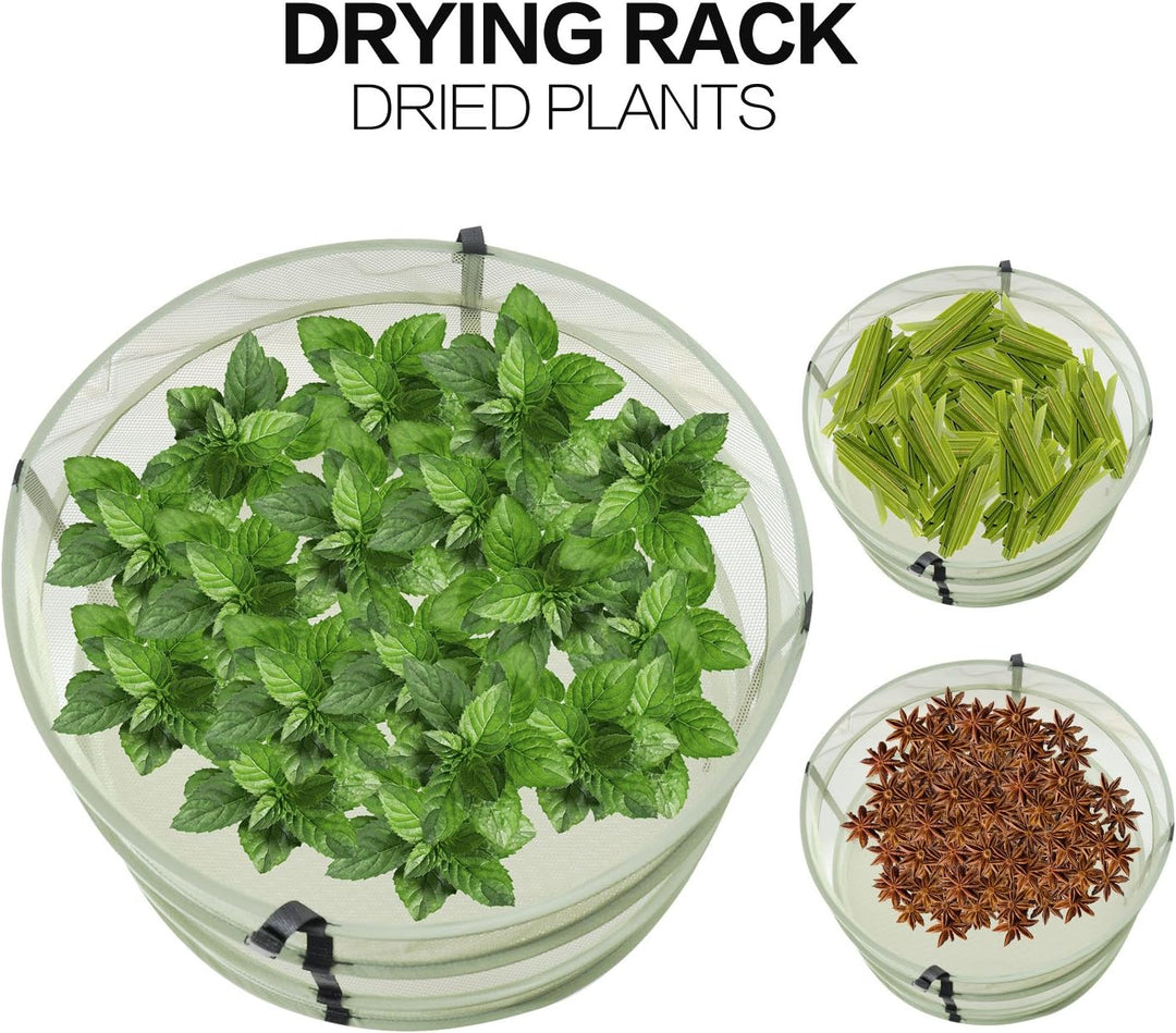 iPower Zusammenklappbares, atmungsaktives Netz-Kräuter-Abtropfgestell für Knospen und Hydrokulturpfl