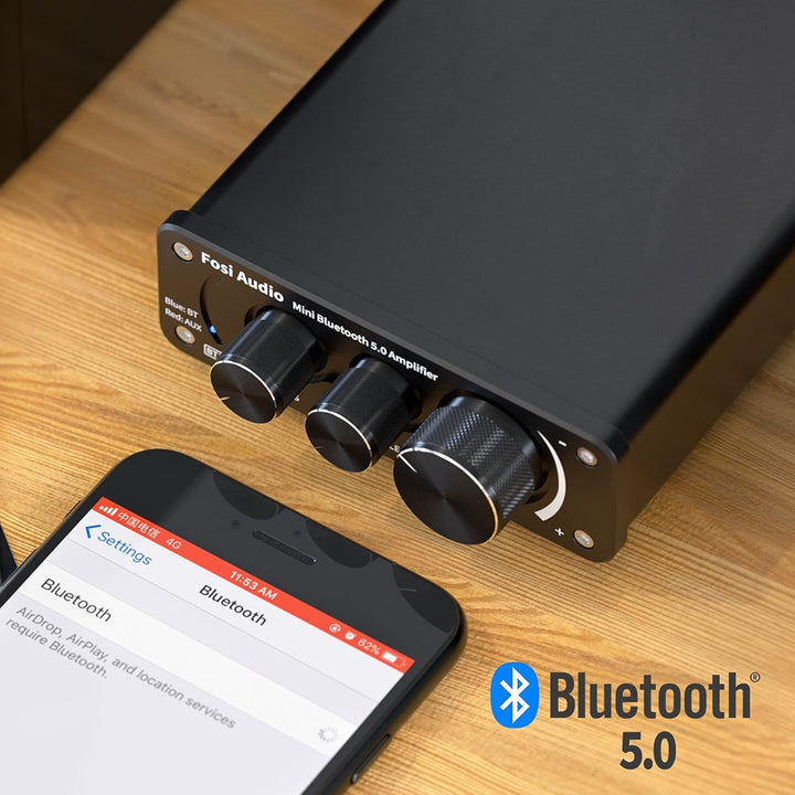 Fosi Audio BT10A Bluetooth 5.0 Stereo Audio Verstärker Empfänger 2 Kanal Klasse D Mini Hi-Fi Integri