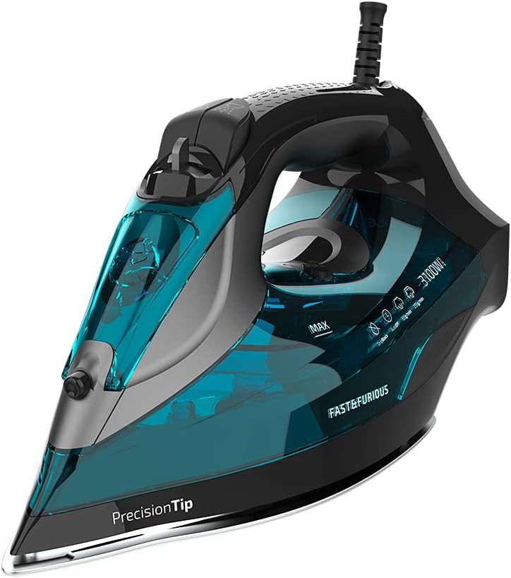 Cecotec 3100 W ultra-leistungsstarkes Dampfbügeleisen Fast&Furious 5055 Pro. Hochfester Keramiksohle