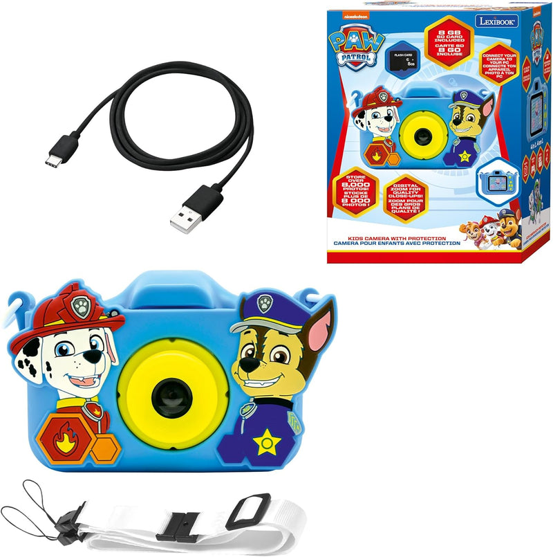 Lexibook, Paw Patrol, 4-in-1 Kamera für Kinder mit Schutz, Foto-, Video-, MP3- und Spielfunktionen,