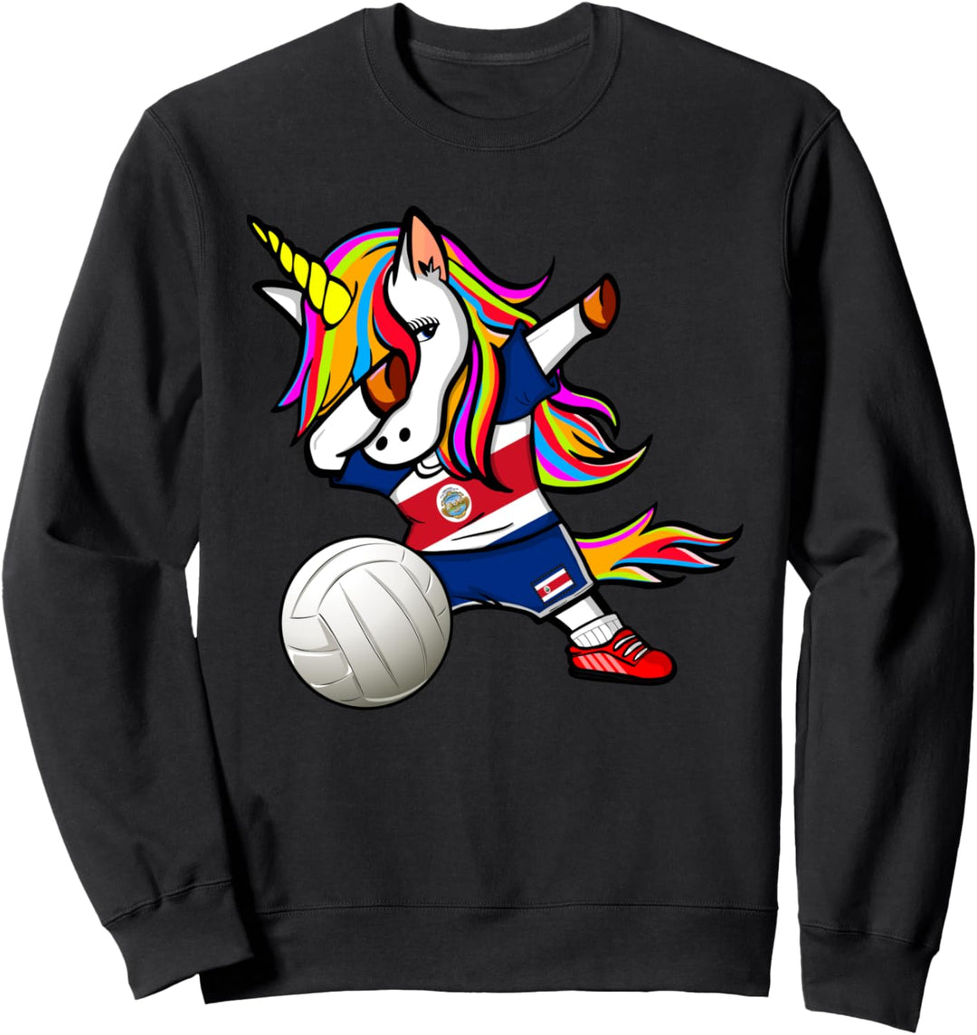 Dabbing Einhorn Costa Rica Volleyball - Costa Rica Flagge Sweatshirt
