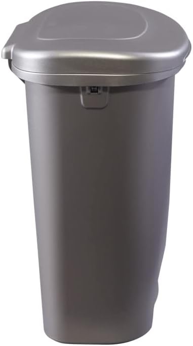 Rubbermaid Classic Tret-Abfalleimer mit Deckel und Edelstahlpedal, bronzefarbener Abfalleimer für di